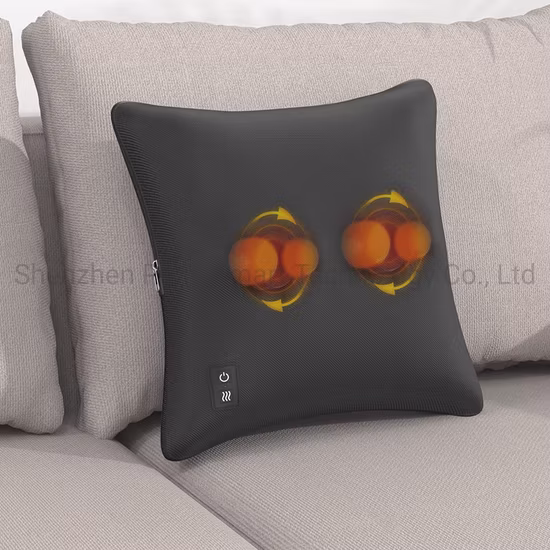 Almofada de massagem para assento de carro elétrico 3D amassando massageador lombar quente com calor