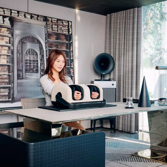 Máquina massageadora de pés com calor, amassamento profundo Shiatsu atualizado com Muti